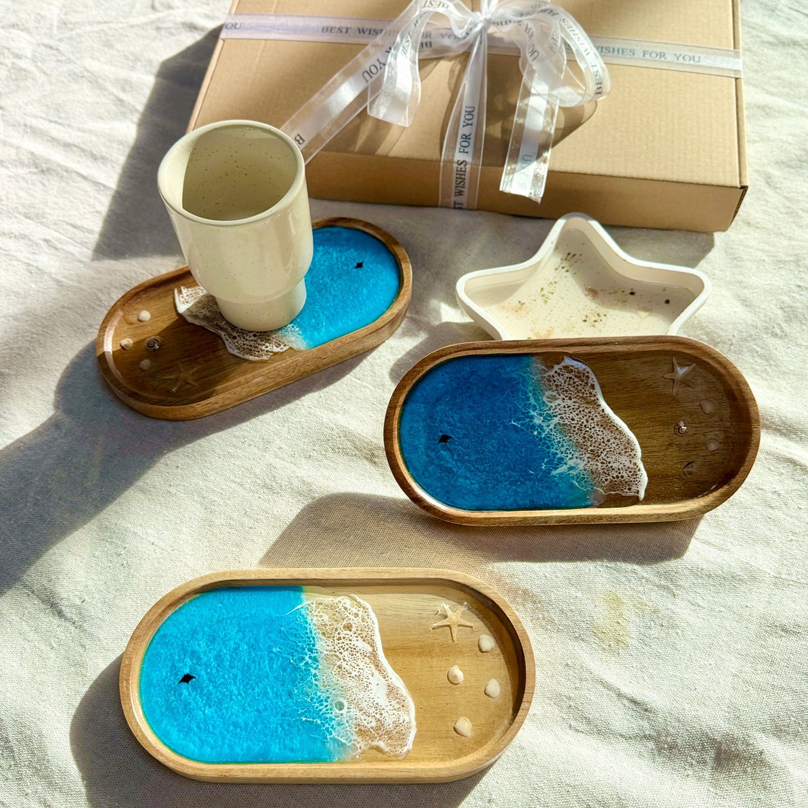 Ocean Resin Oval Tray