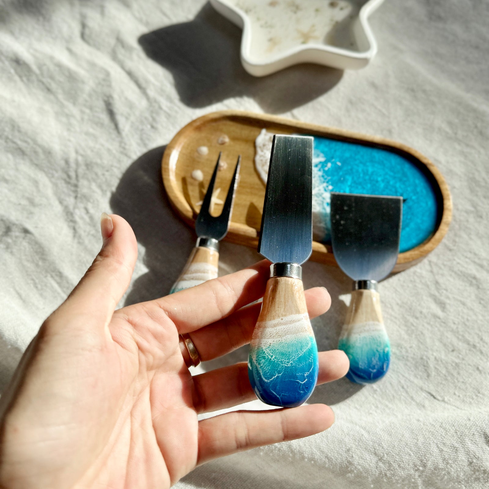 Ocean Resin Cheese Serving Set