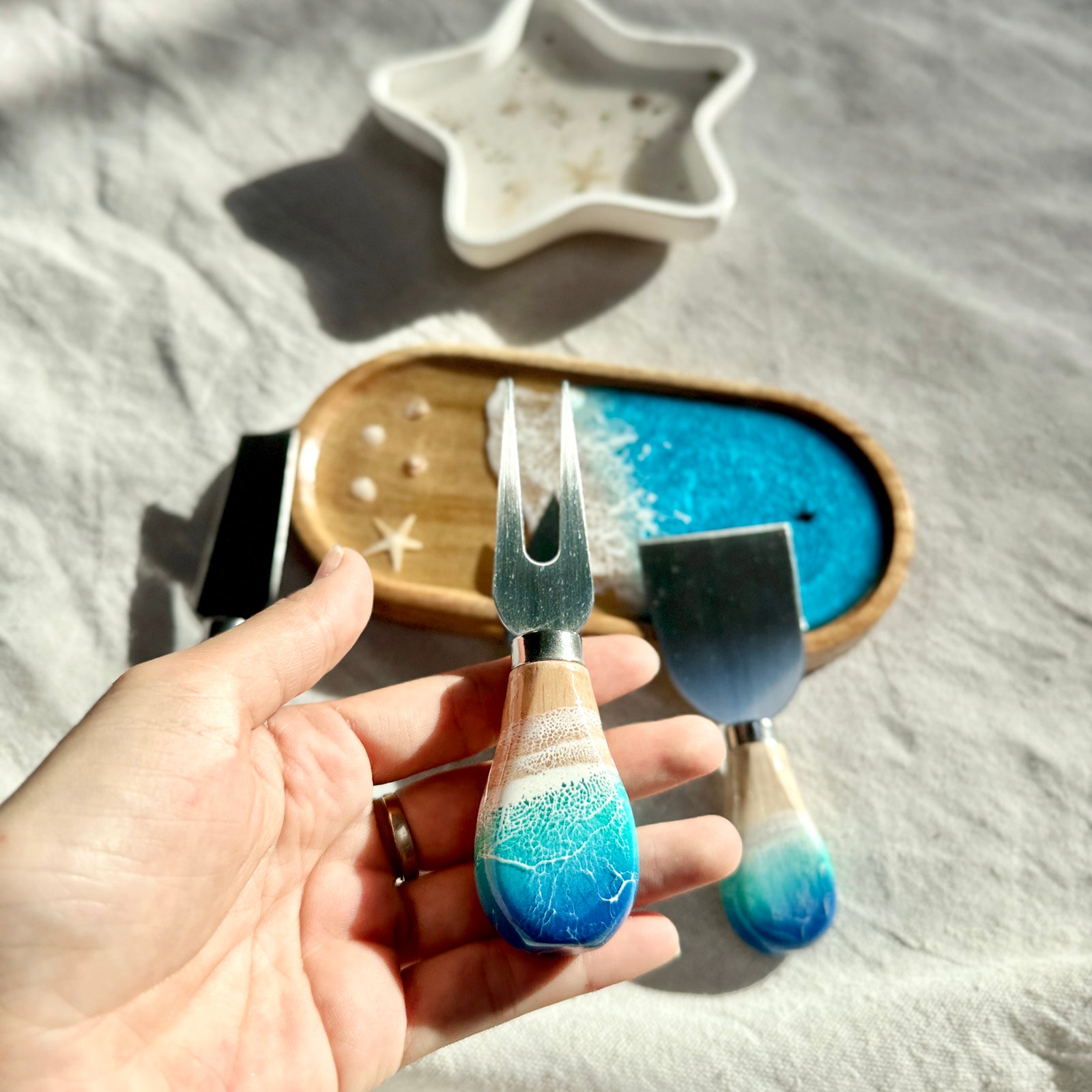 Ocean Resin Cheese Serving Set