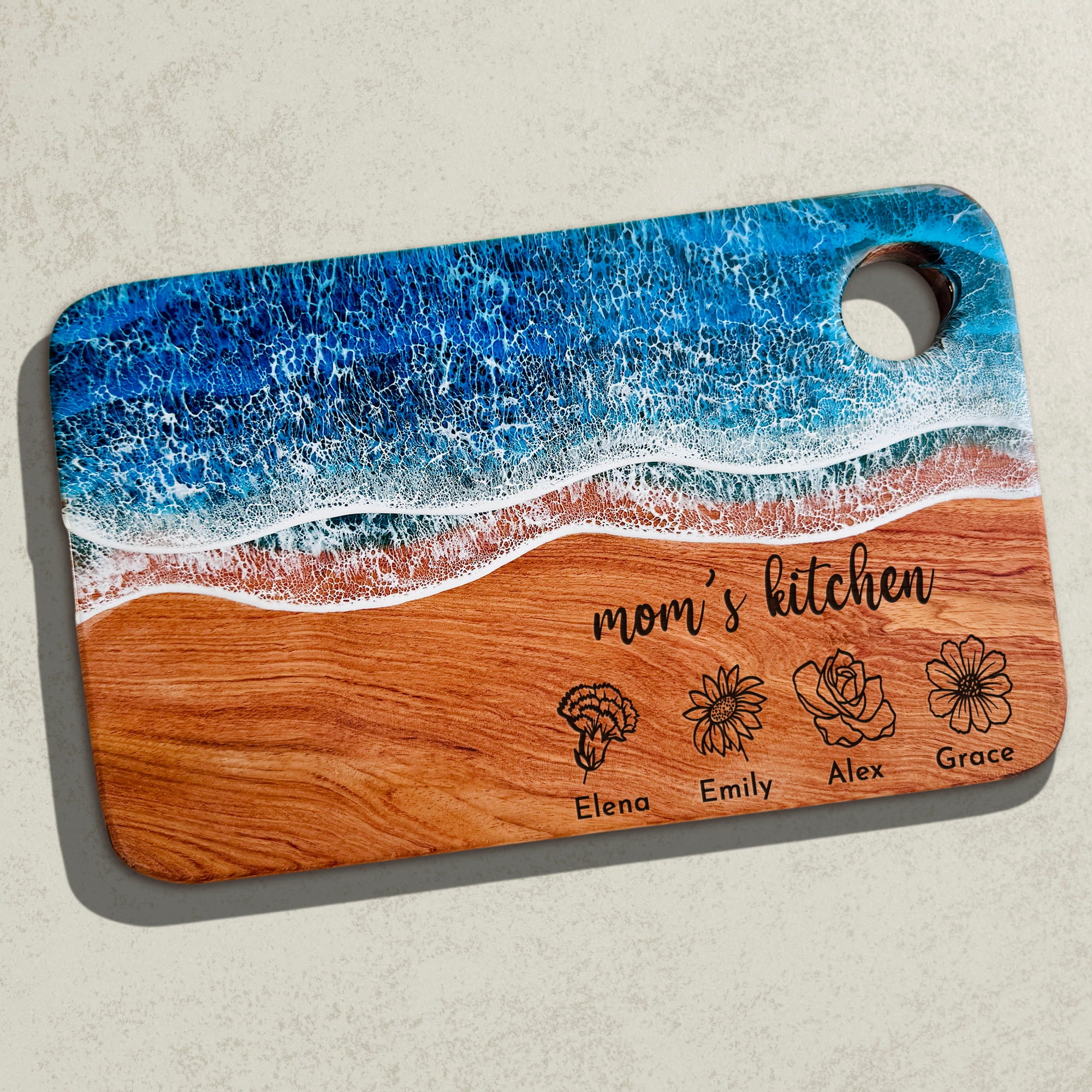 Personalized Ocean Resin Board for Mom