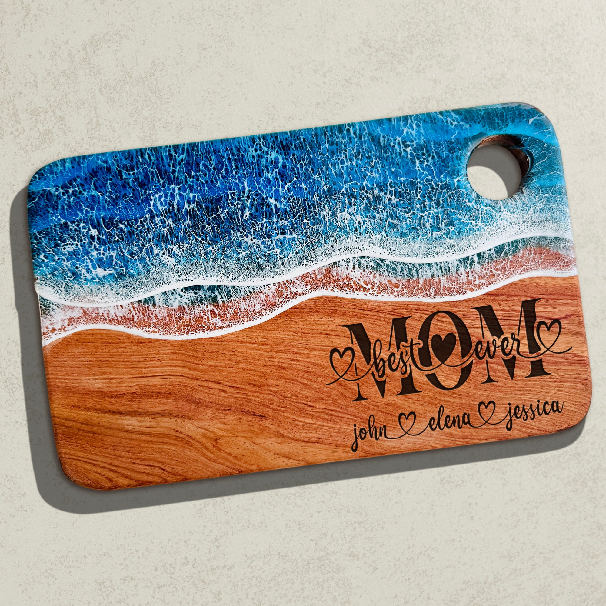 Personalized Ocean Resin Board for Mom