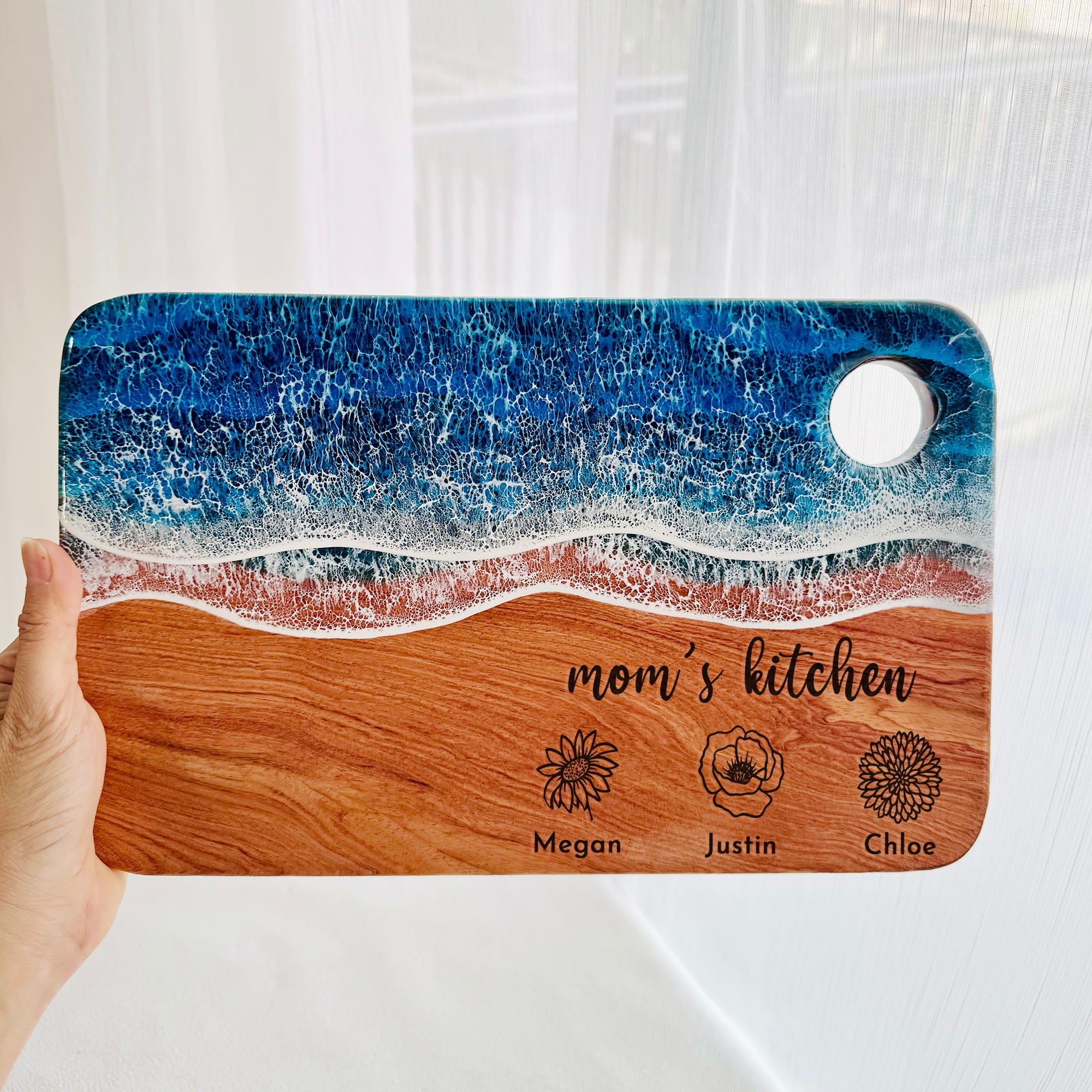 Personalized Ocean Resin Board for Mom