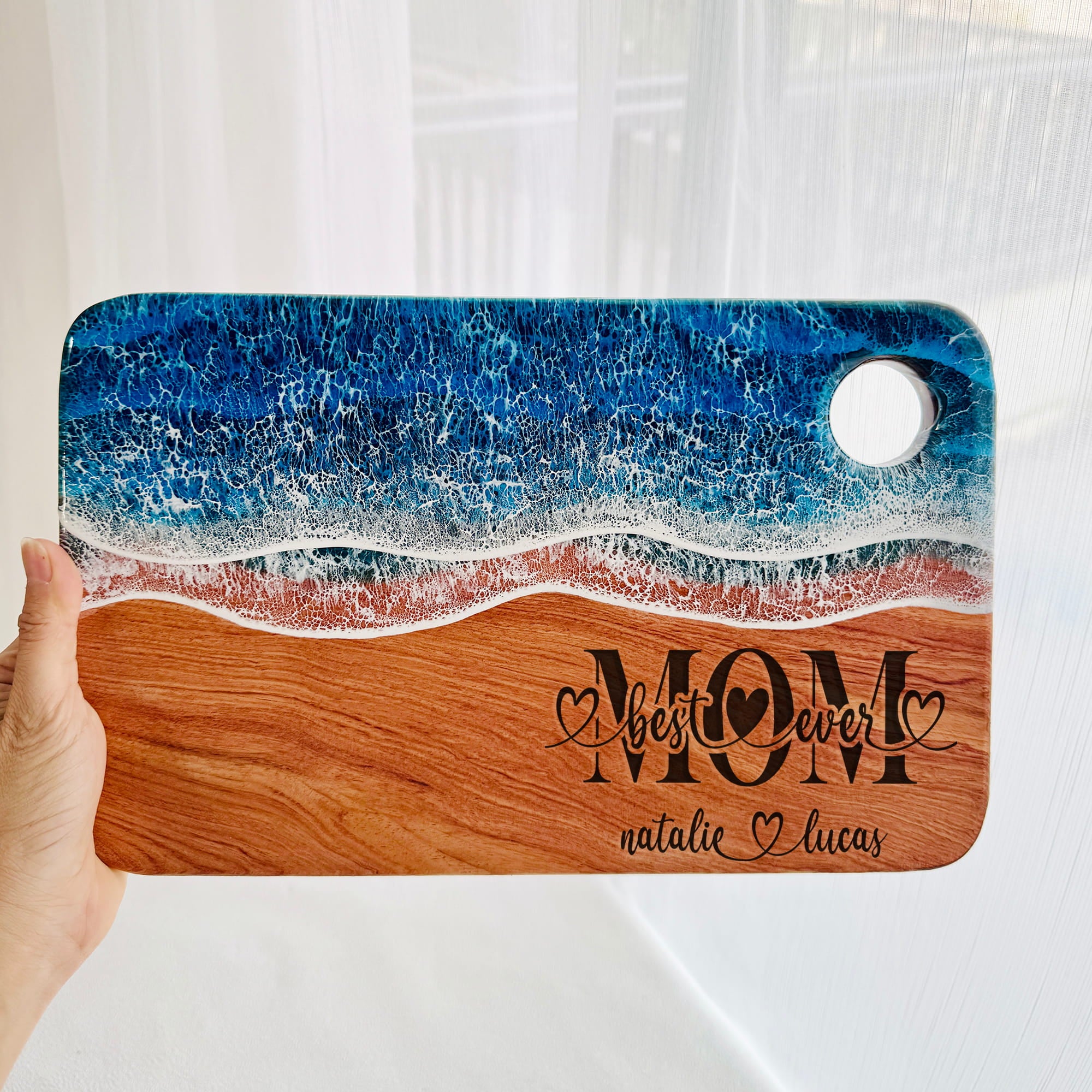 Personalized Ocean Resin Board for Mom