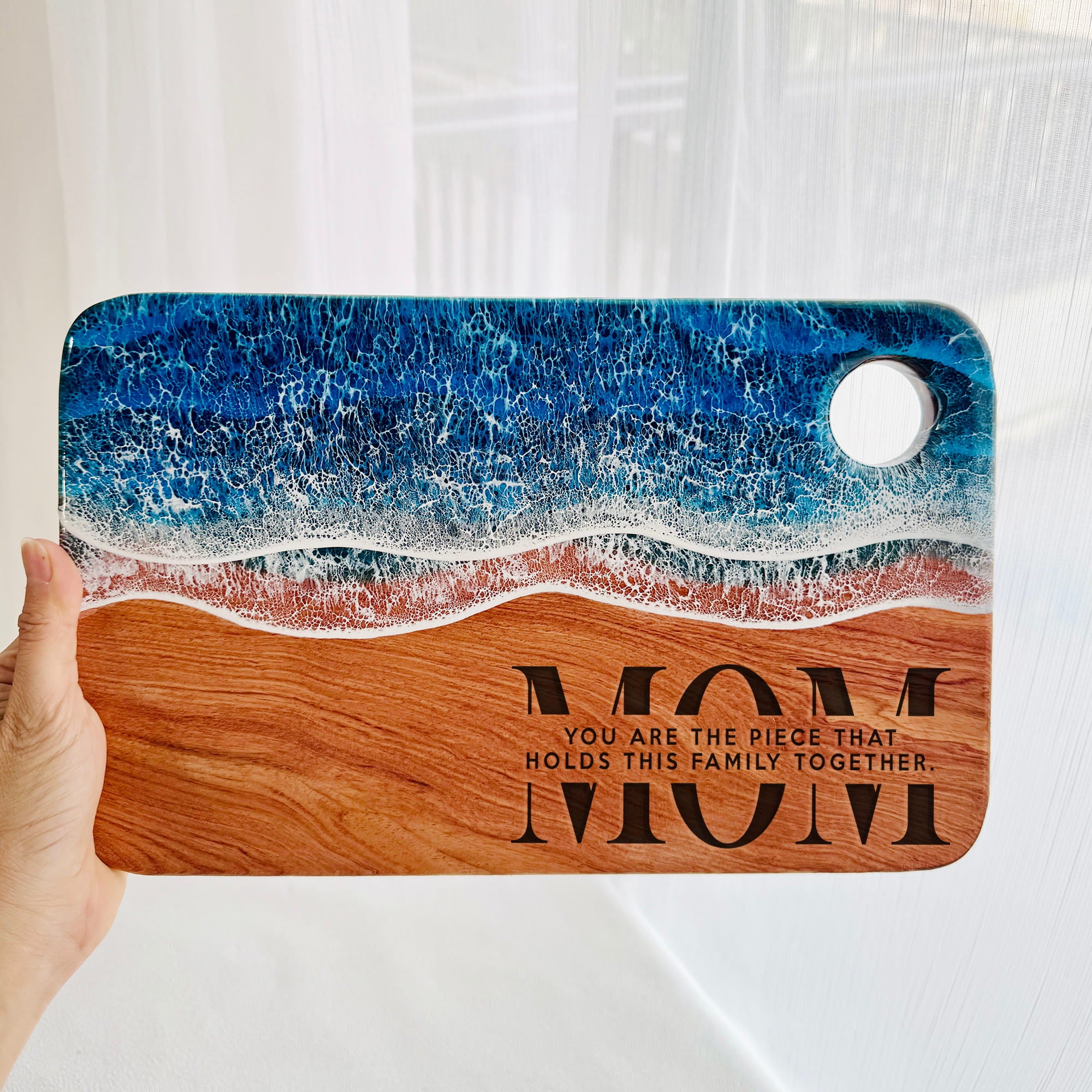 Personalized Ocean Resin Board for Mom