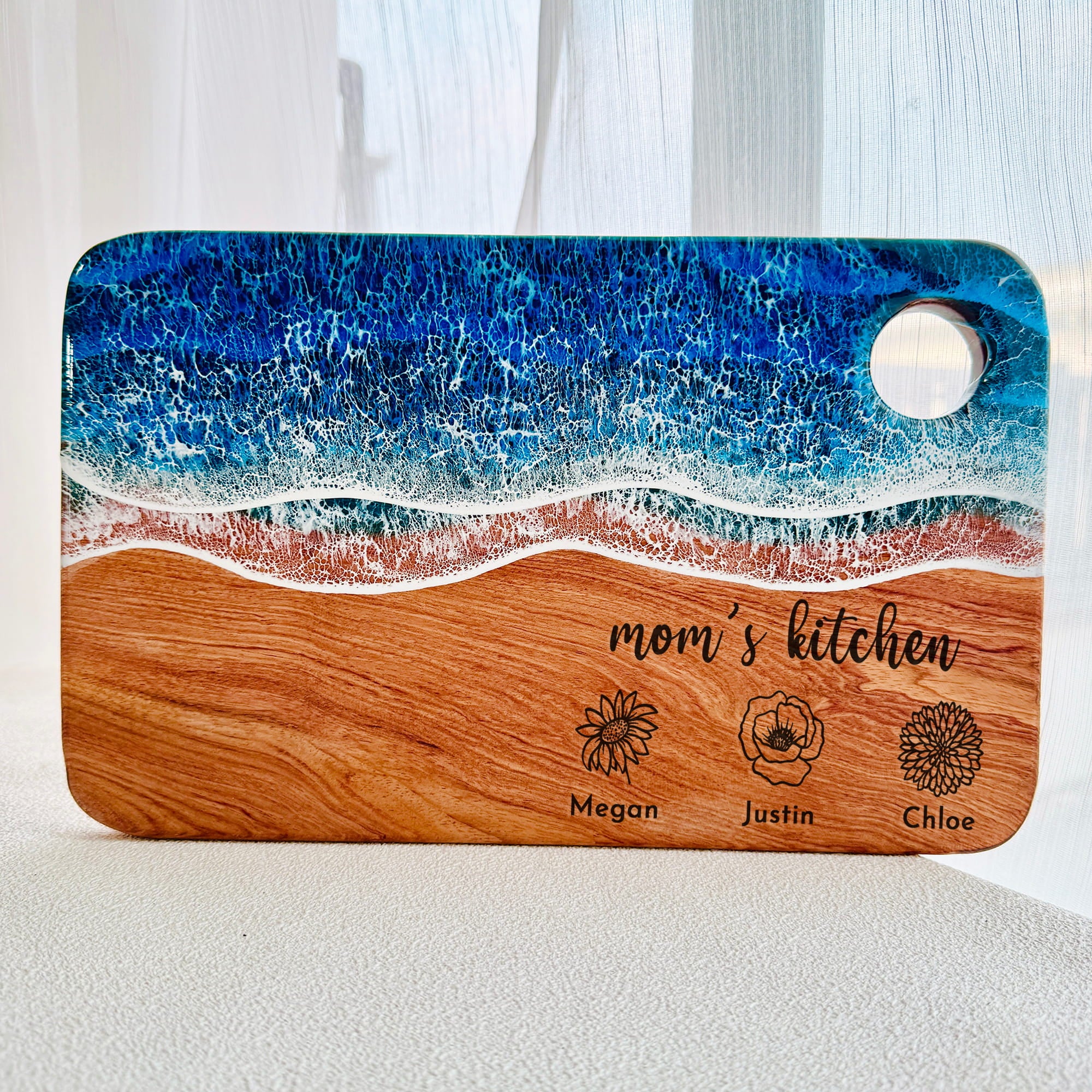 Personalized Ocean Resin Board for Mom