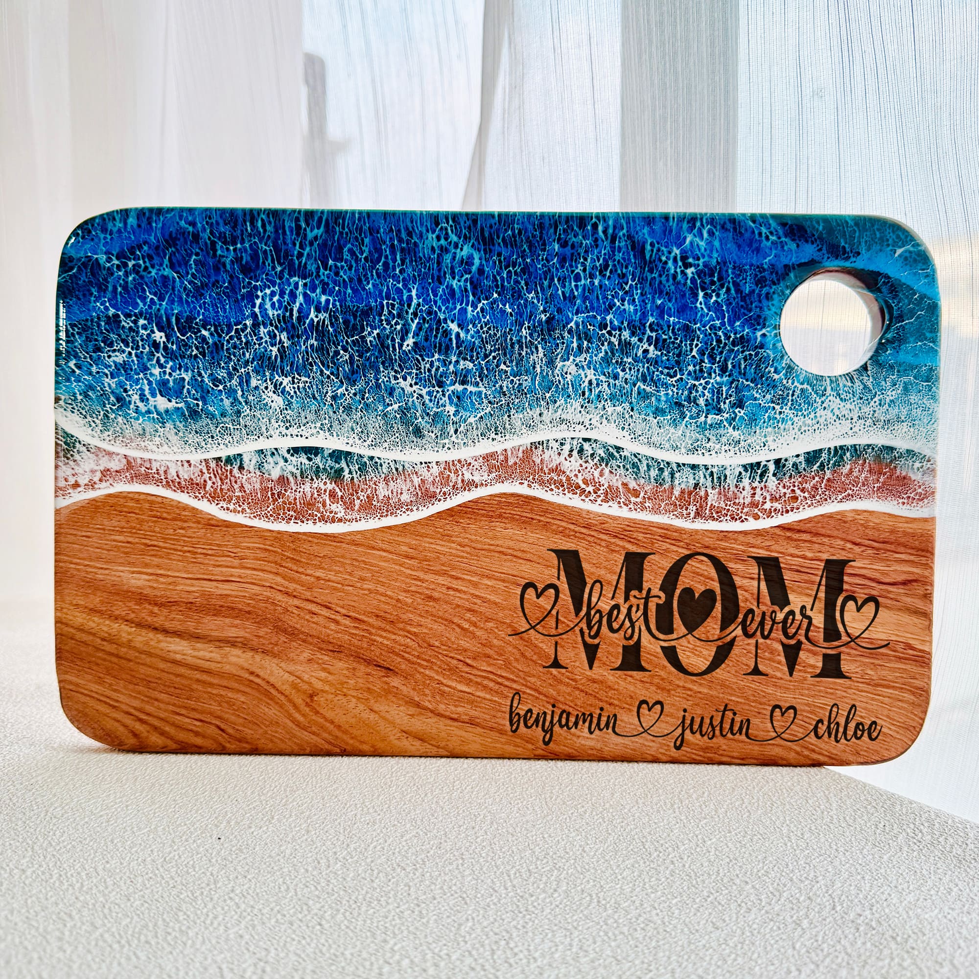 Personalized Ocean Resin Board for Mom