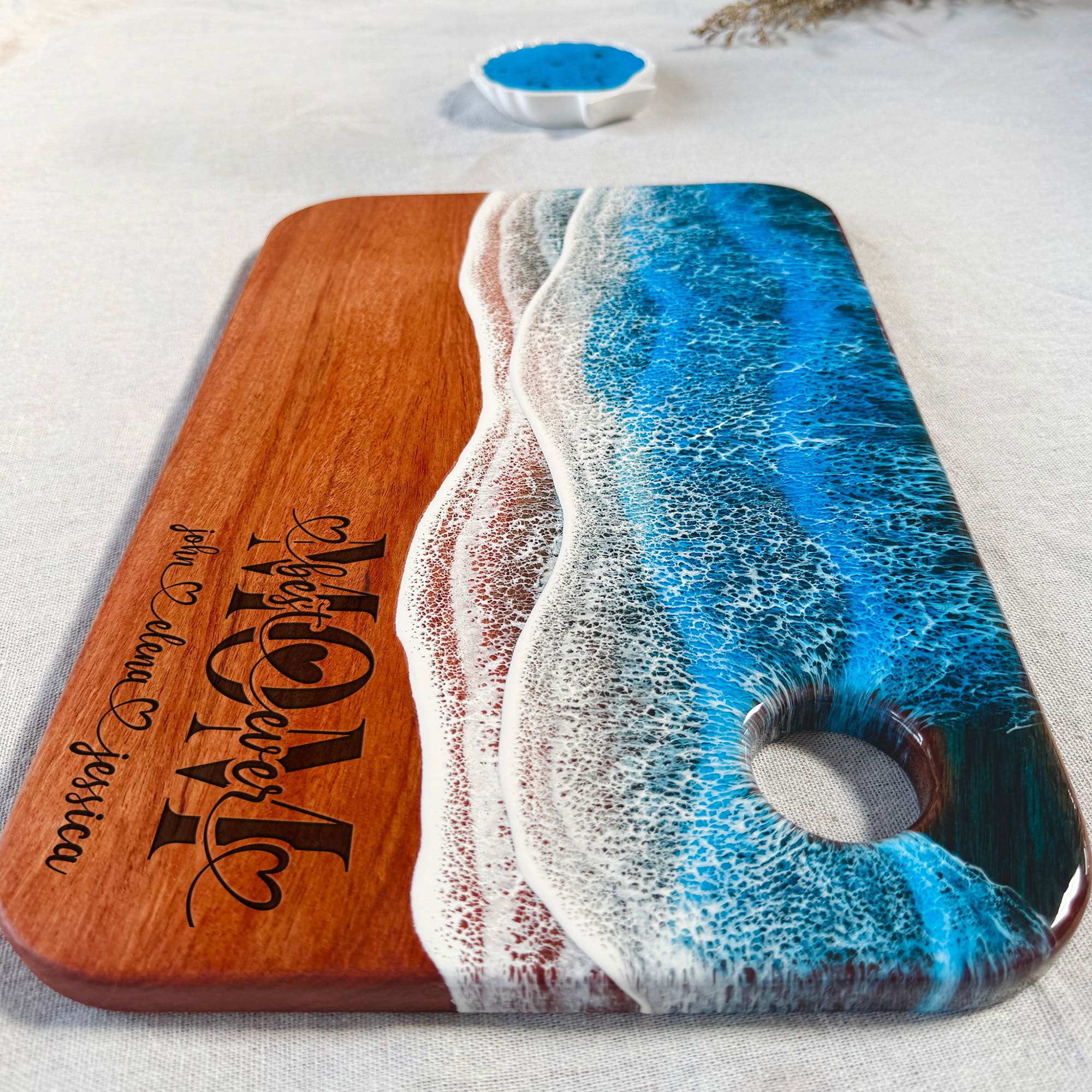 Personalized Ocean Resin Board for Mom