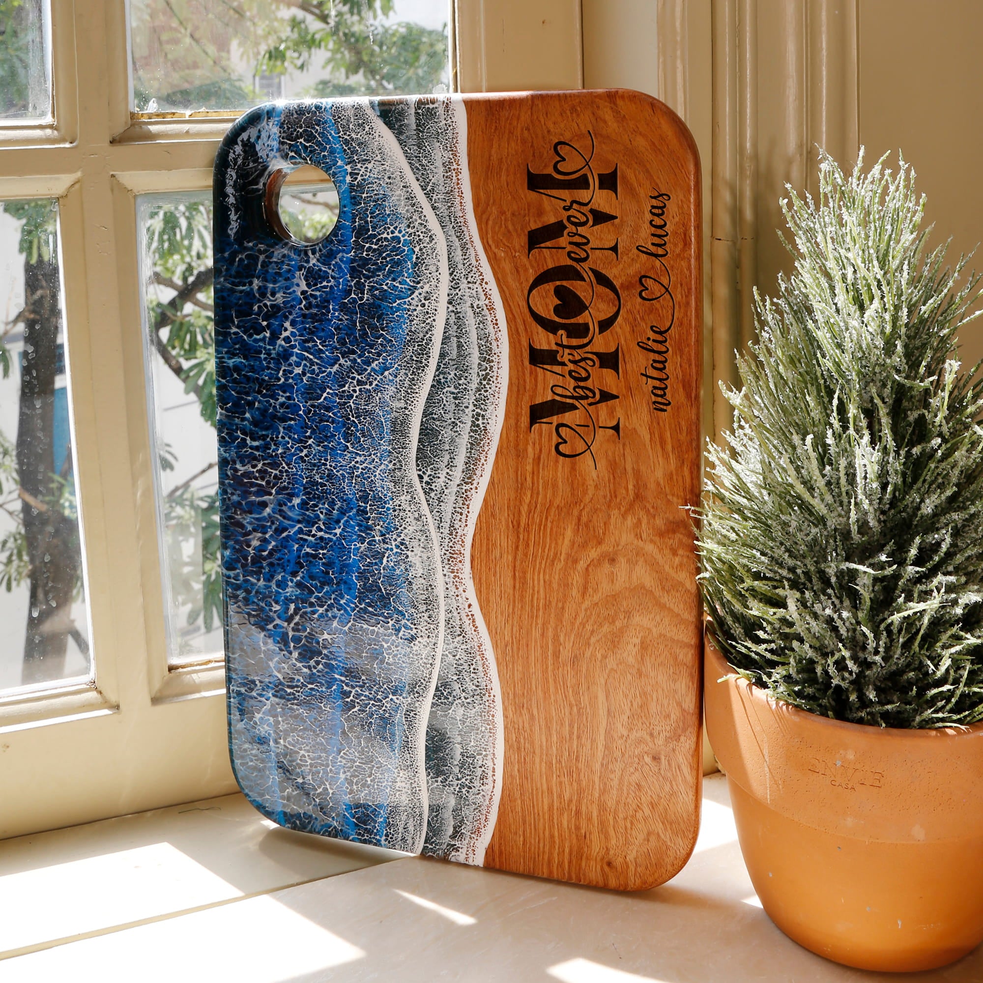 Personalized Ocean Resin Board for Mom