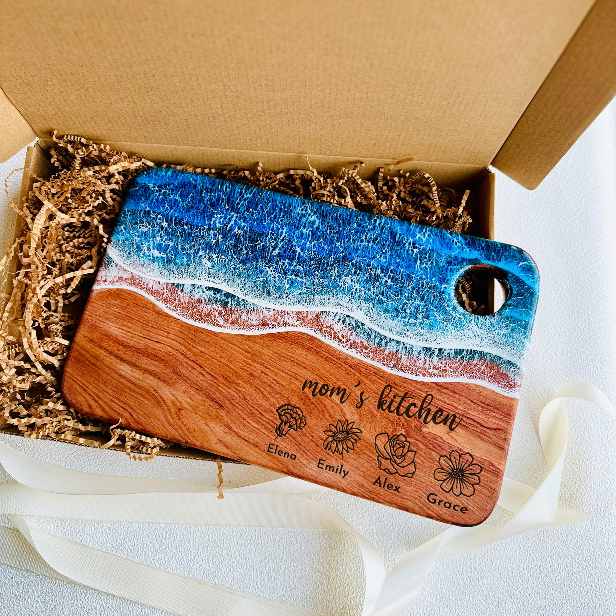 Personalized Ocean Resin Board for Mom