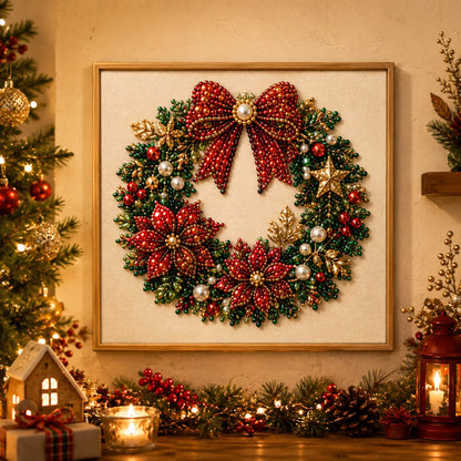 DIY Christmas Pearl Diamond Painting Art Kit With Frame