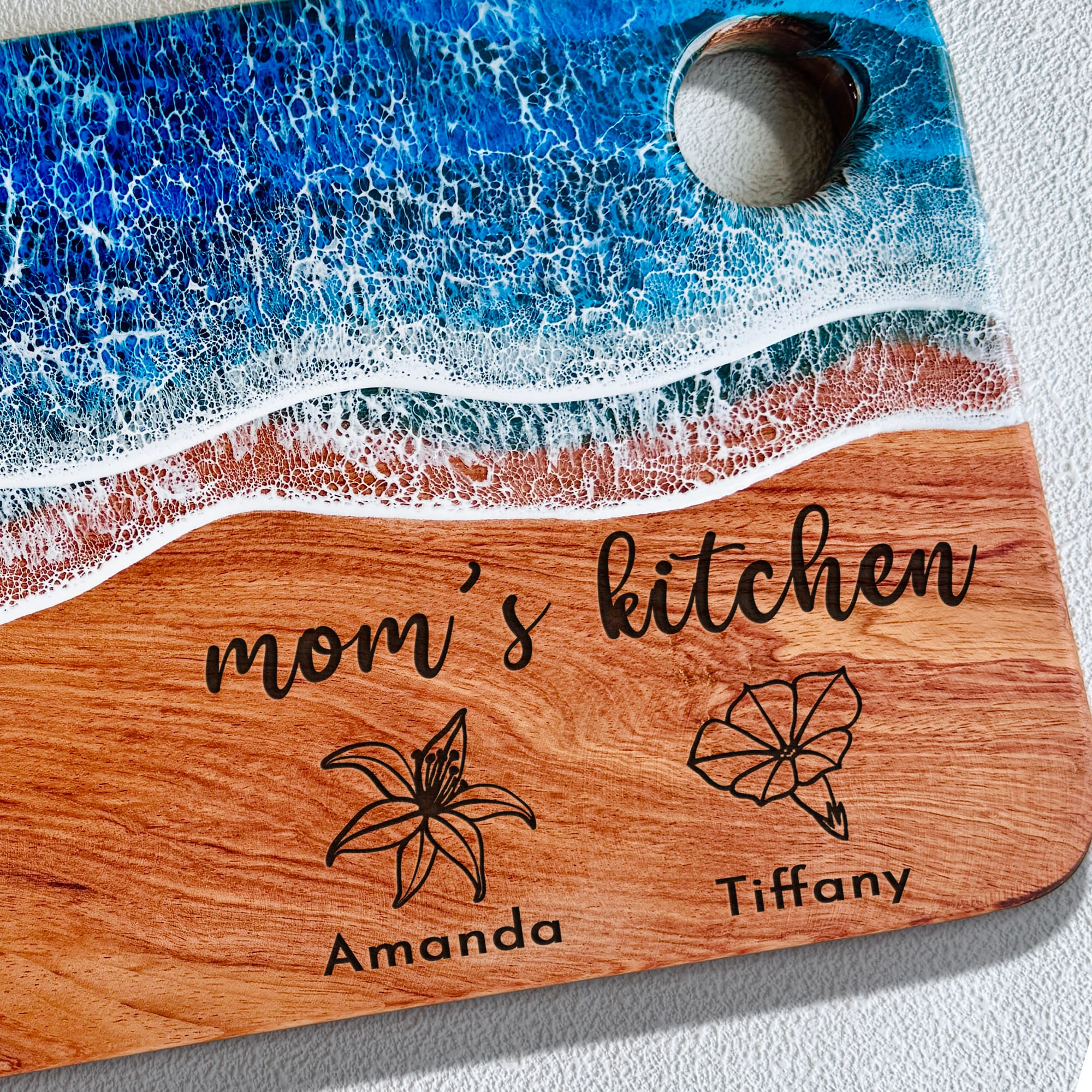 Personalized Ocean Resin Board for Mom
