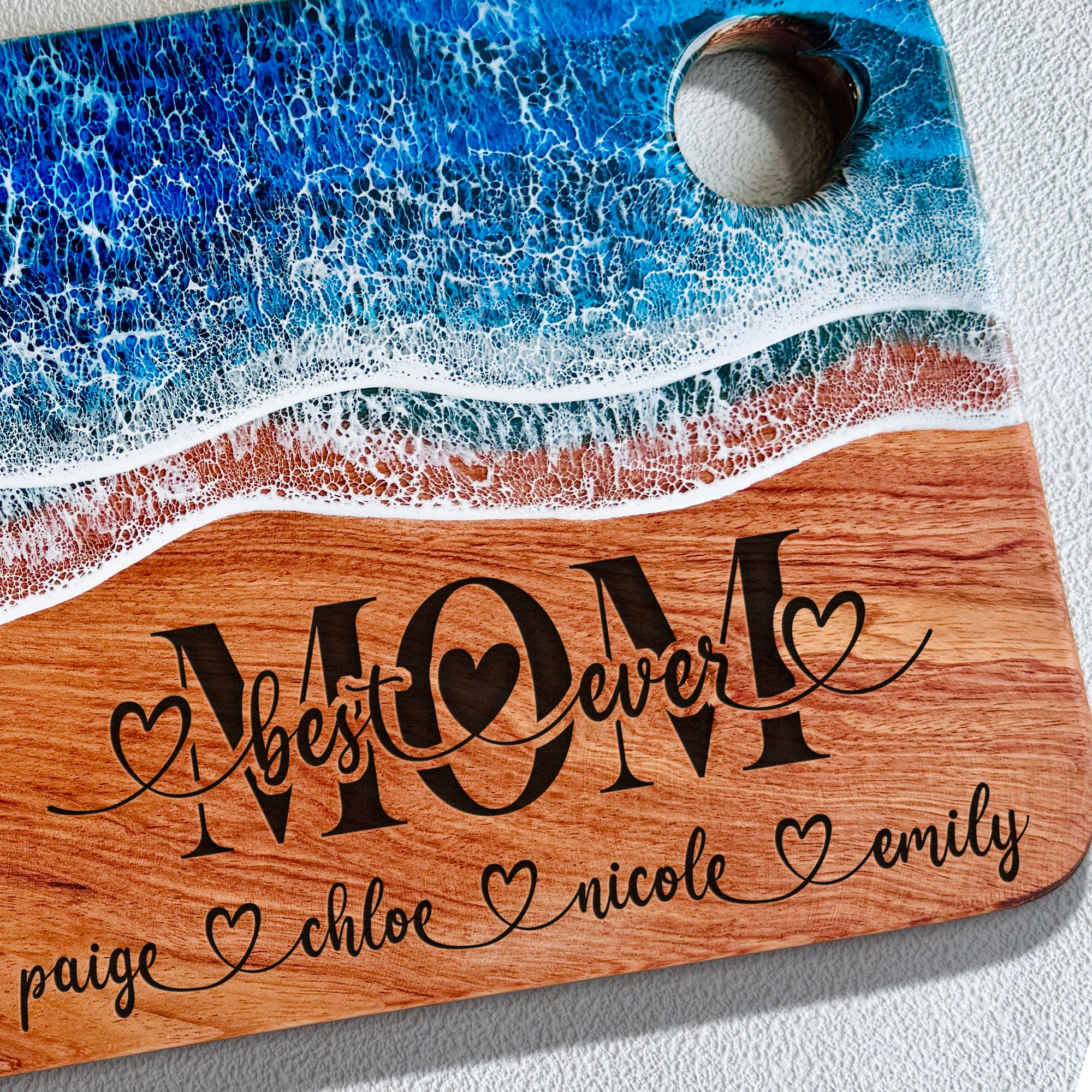 Personalized Ocean Resin Board for Mom